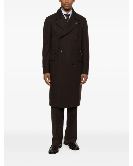 Tagliatore Black 'Sherry' Coat for men