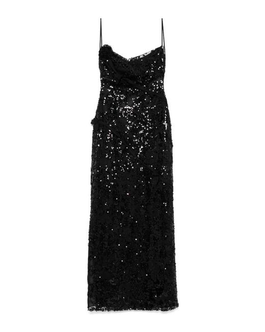 Coperni Black Sequins Embellished Long Dress