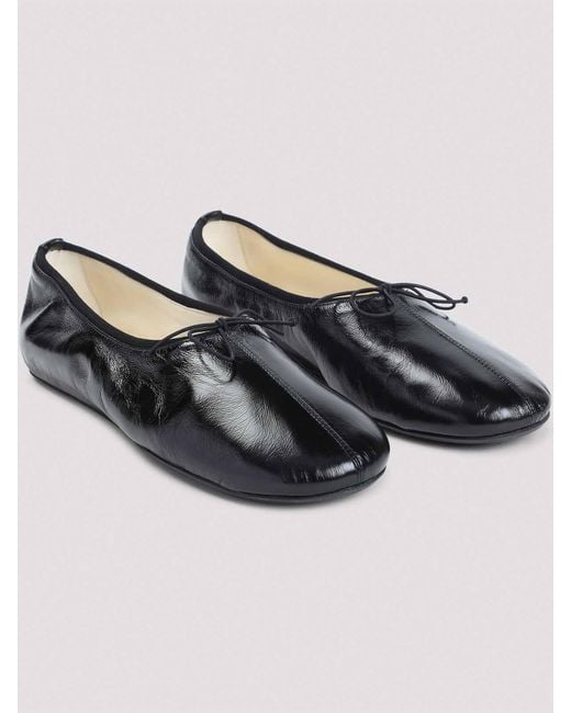 Phoebe Philo Black Gathered Flat Ballerinas