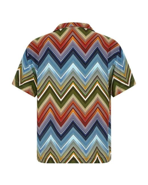 Missoni Blue Macro Zigzag Shirt for men