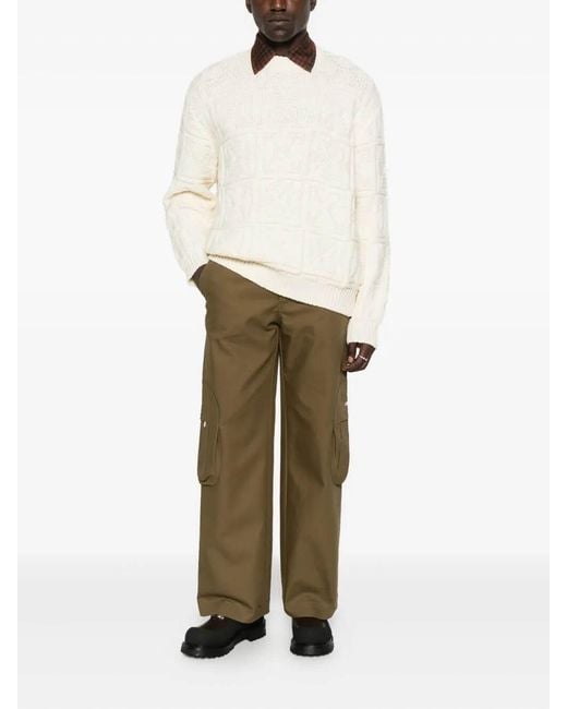 Off-White c/o Virgil Abloh Green 'Bookish' Cotton Round Pocket Cargo Pants for men