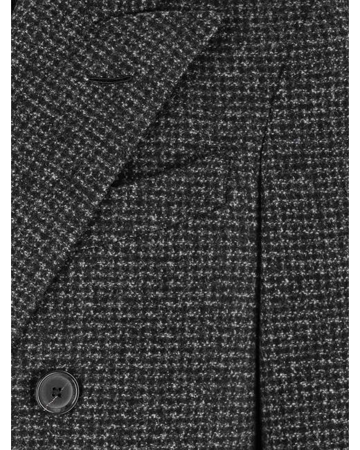 Caruso Black Double-Breasted Cashmere Coat for men
