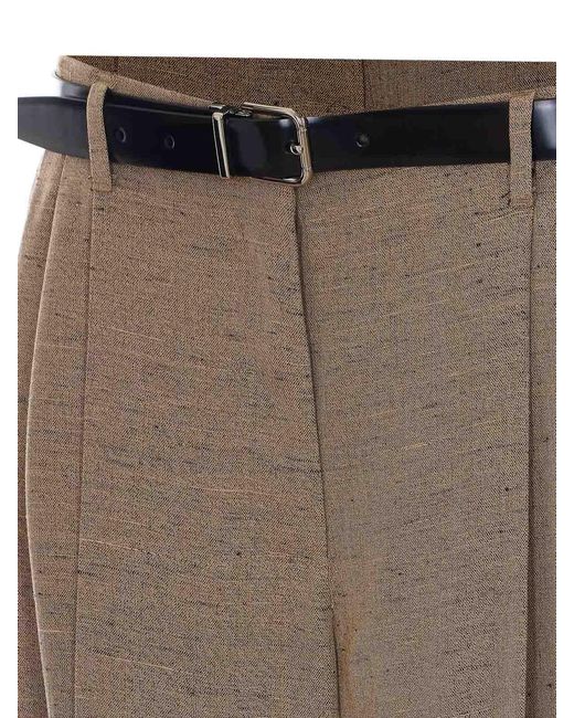 Dolce & Gabbana Brown Tweed Effect Pants