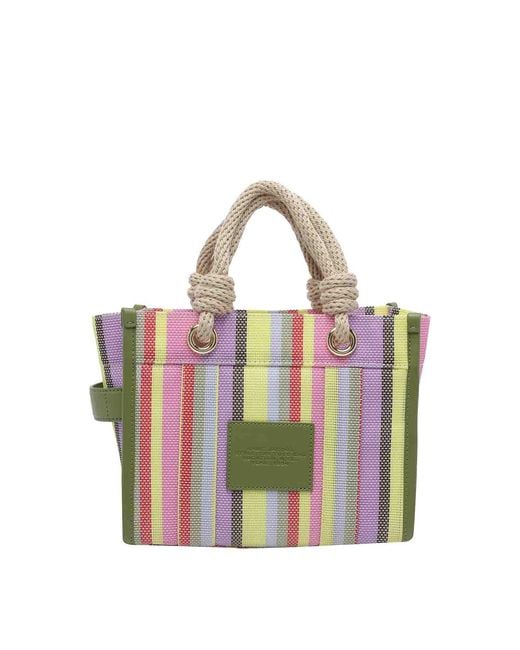 Marc Jacobs Pink The Stripe Mesh Small Tote Bag