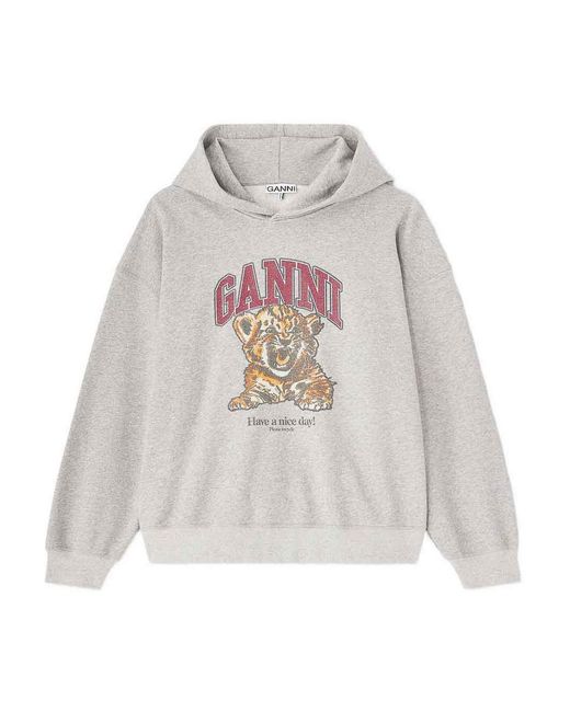 Ganni White Margot Kitty Organic Cotton Hoodie