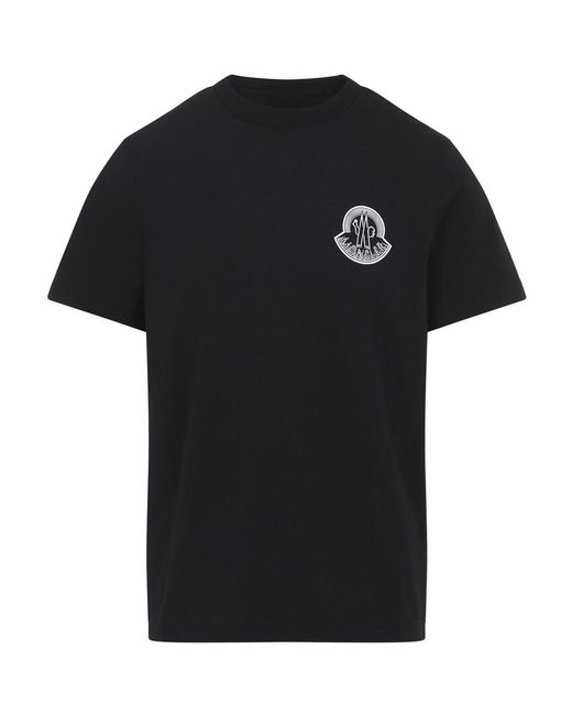 Moncler Black Cotton T-Shirt for men