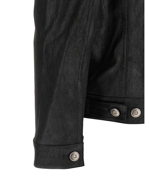 Giorgio Brato Black Leather Jacket for men