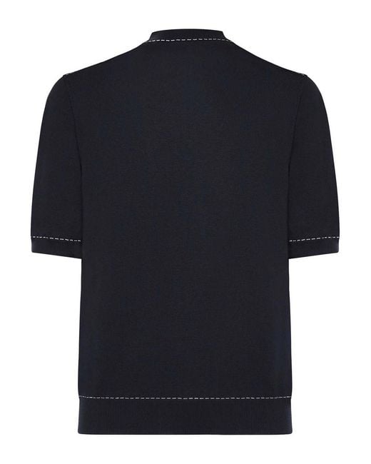 Eleventy Black Cotton Pullover for men
