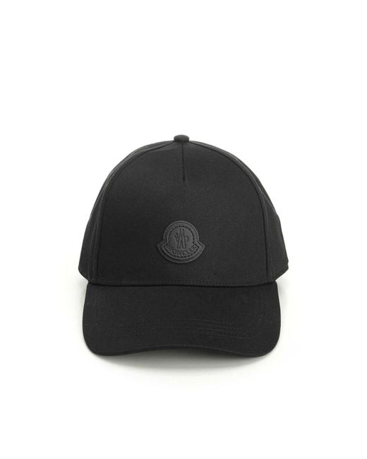 Moncler Black Baseball Cap for men
