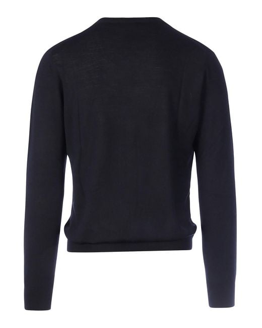 Nome Blue Wool Cardigan for men