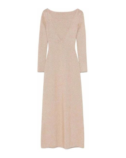 Max Mara Natural Slim-Fit Viscose And Lurex Dress By