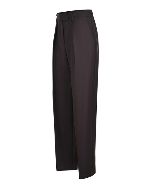 Alysi Black Pants Made Of A Wool Blend