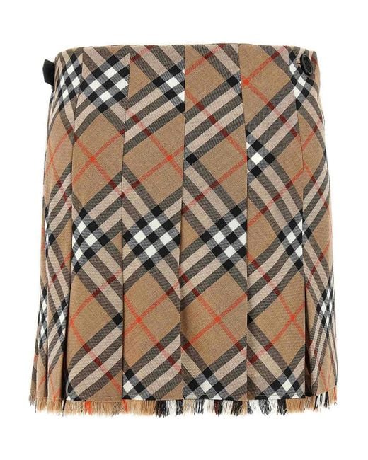 Burberry Brown Kilt Skirt
