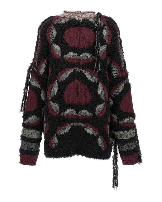 Etro Black Fringed Oversized Cardigan