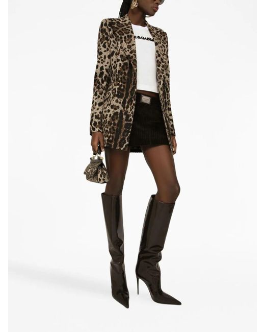 Dolce & Gabbana Black Leo Print Jacket