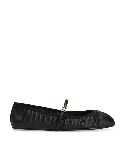 Dolce & Gabbana Black Leather Ballets