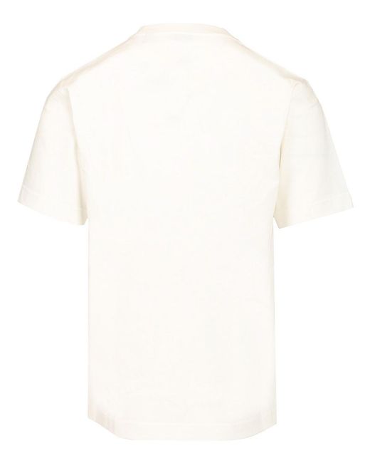Burberry White Knight Check Print Cotton T-Shirt for men