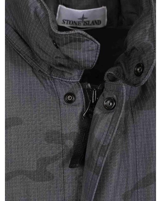 Stone Island Gray Faded Camo S00E9 Light Ripstop-Ovd Field Jacket for men