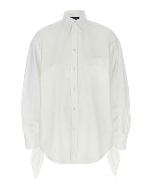 Balenciaga White Knotted Cuffs Shirt