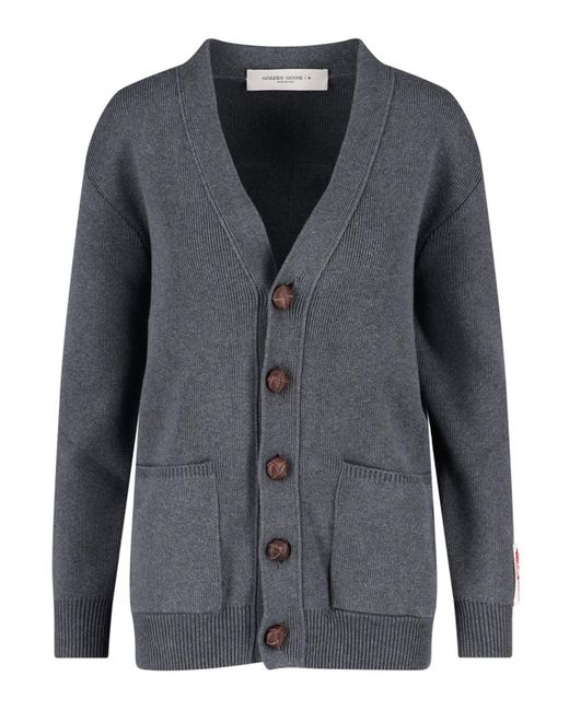 Golden Goose Deluxe Brand Gray Grey Cotton Oversize Cardigan