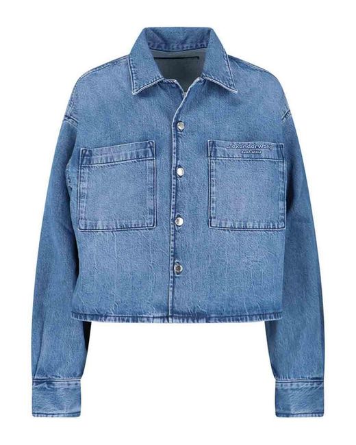 Alexander Wang Blue Crop Shirt