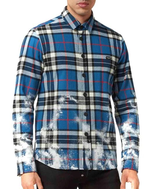 Philipp Plein Blue Cotton Shirt for men