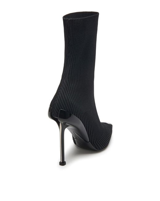 McQueen Black Statement Raffia Pointed-Toe Boots For