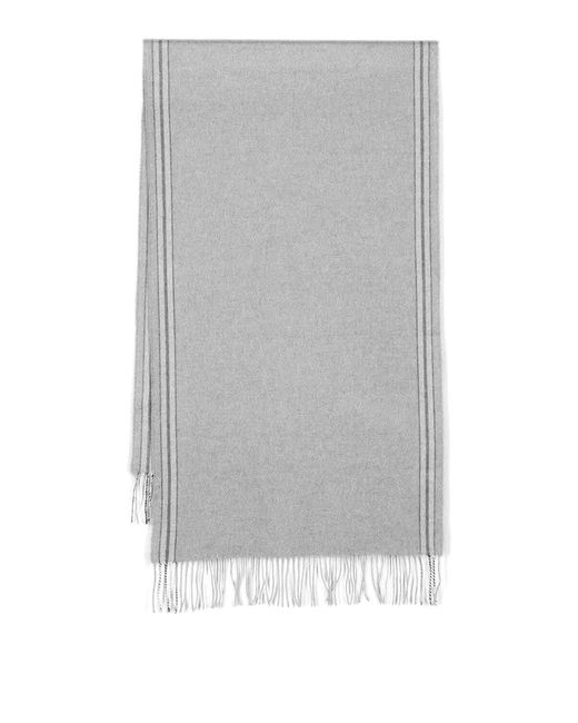 Brunello Cucinelli Gray Silk Pocket Scarf for men