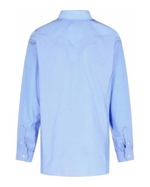 Maison Margiela Blue Light Cotton Shirt for men