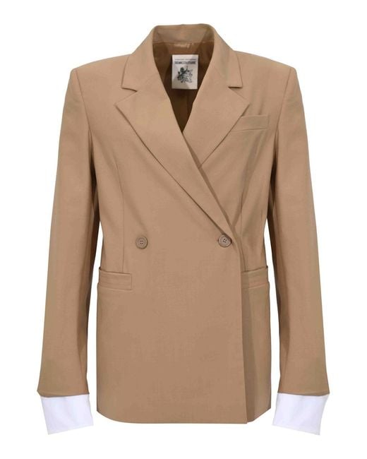 Semicouture Natural Double-Breasted Dulcinea Jacket