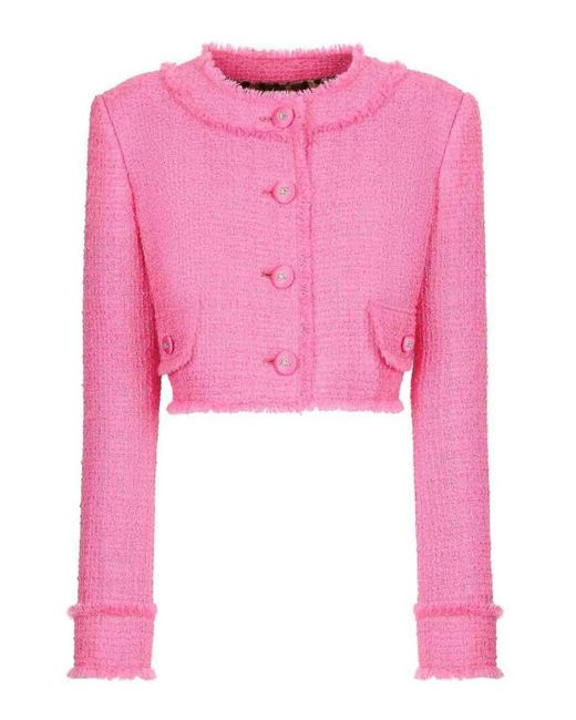 Dolce & Gabbana Pink Tweed Cardigan