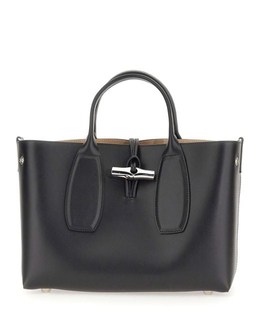 Longchamp Black Medium Roseau Bag