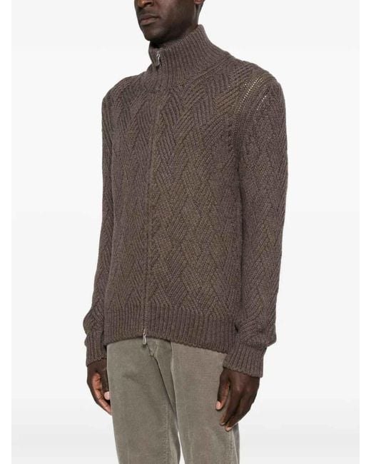 Barba Napoli Brown Cardigan for men