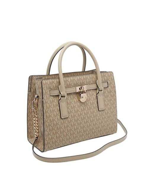 MICHAEL Michael Kors Natural Khaki Small Hamilton Moderne Satchel Bag