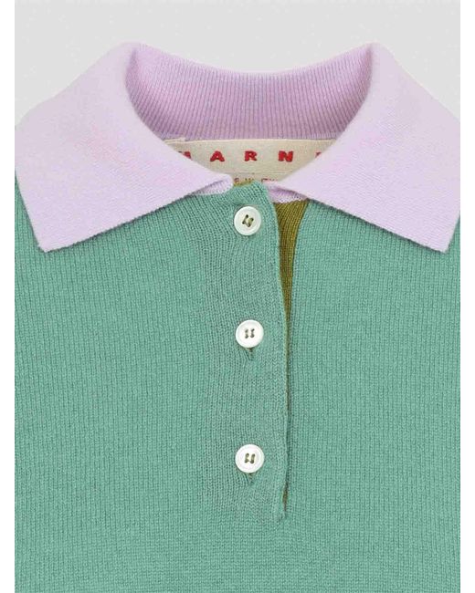 Marni Green Polo Neck Sweater