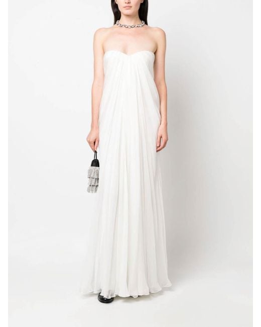 chinese dress ladies Alexander Mcqueen White Long Dress main image 0