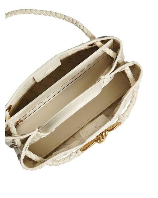 Bottega Veneta White Andiamo Small Leather Bag