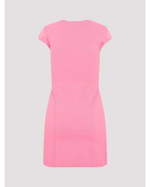 Victoria Beckham Pink Cap Sleeve Fitted Mini Dress