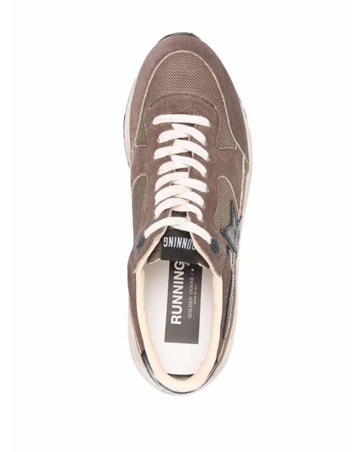 Golden Goose Deluxe Brand Brown Star-patch Suede Panelled Sneakers for men