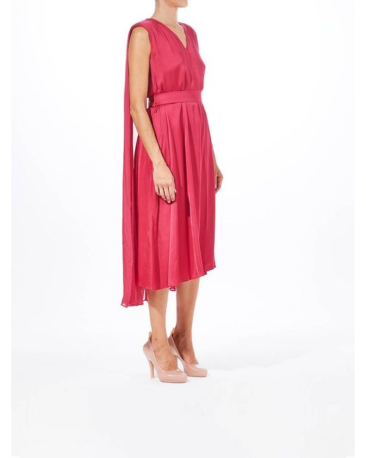 Karl Lagerfeld Red Midi Ceremony Cape Dress