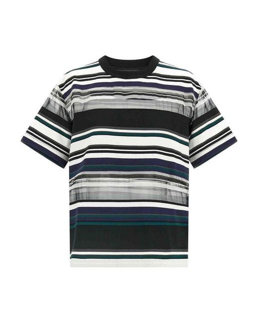 Sacai Black Organza Insert T-Shirt
