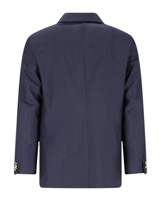 Kaptain Sunshine Blue Double-Breasted Blazer for men