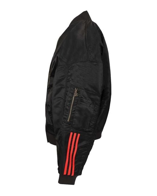 Adidas Originals Black Satin Bomber Jacket for men
