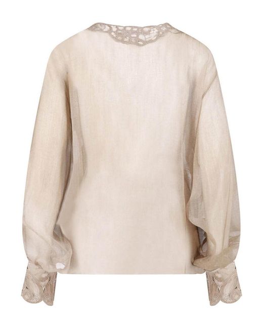 Ermanno Scervino Natural Silk Shirt