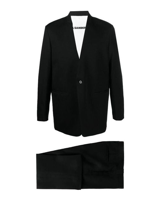 Jil Sander Black Tailored Wool-Blend Suit Set for men