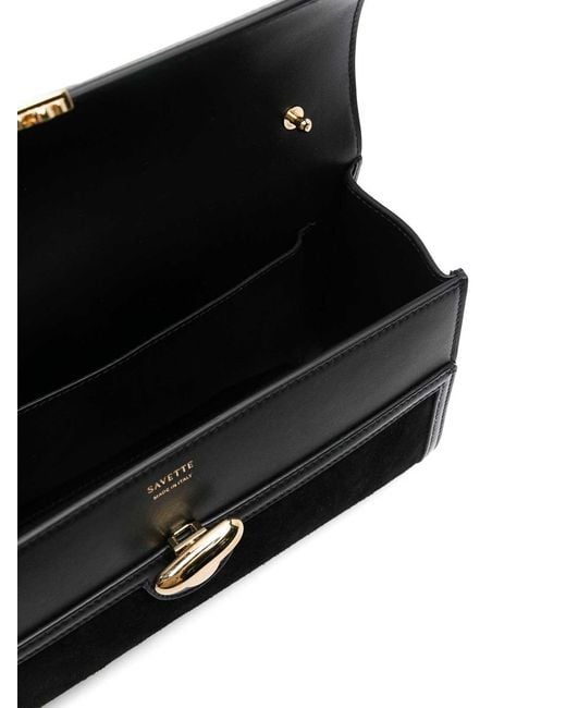 SAVETTE Black Leather Bag