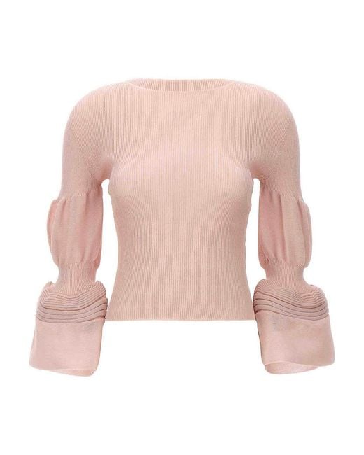 Pleats Please Issey Miyake Pink Assemblage Branch Top