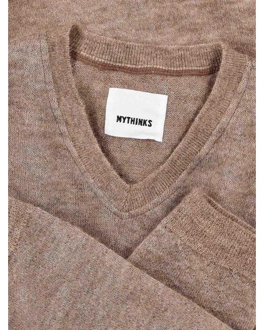 MYTHINKS Brown Alpaca Blend Sweater