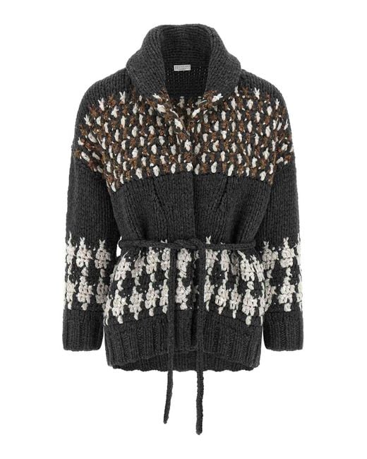 Brunello Cucinelli Black Knit Cardigan
