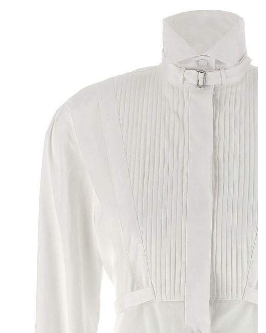 McQueen White Tuxedo Chemisier Dress